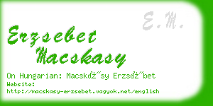 erzsebet macskasy business card